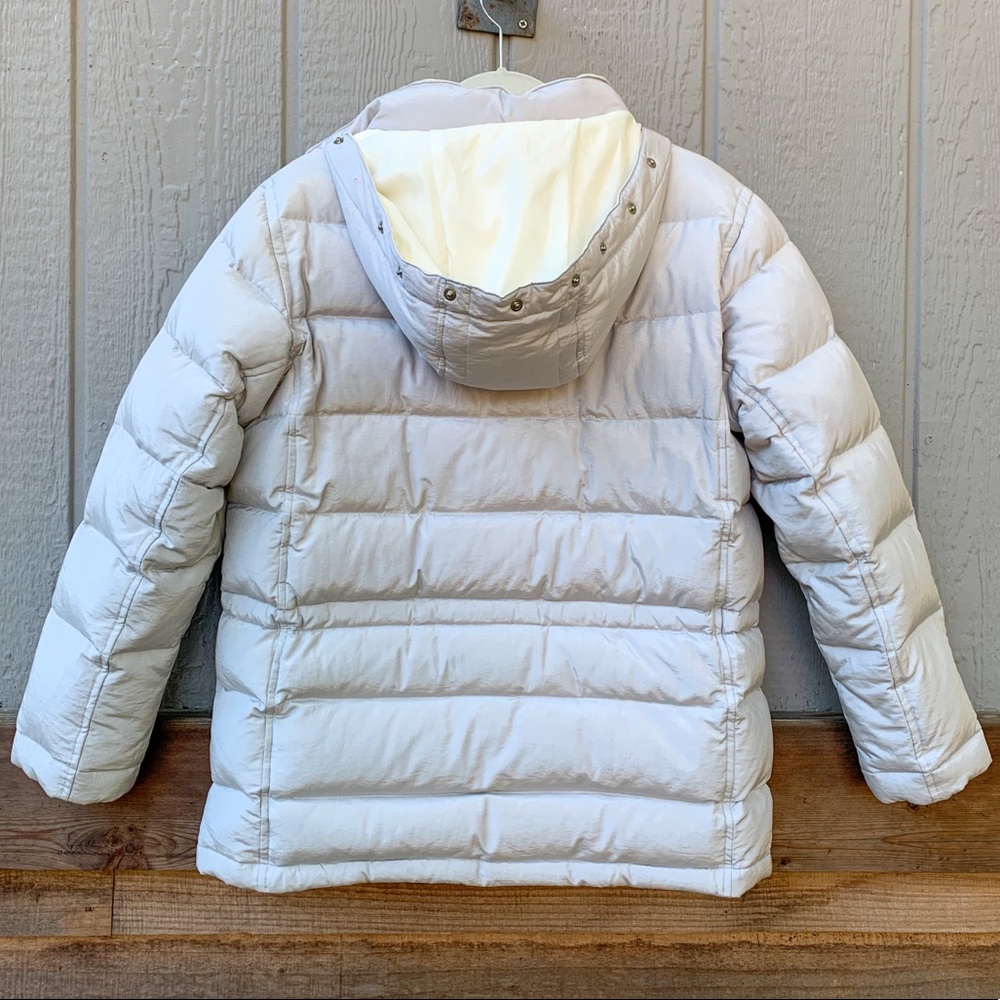 Ralph Lauren white gray insulated winter down snap zip closure puffer jacket - Picture 12 of 16